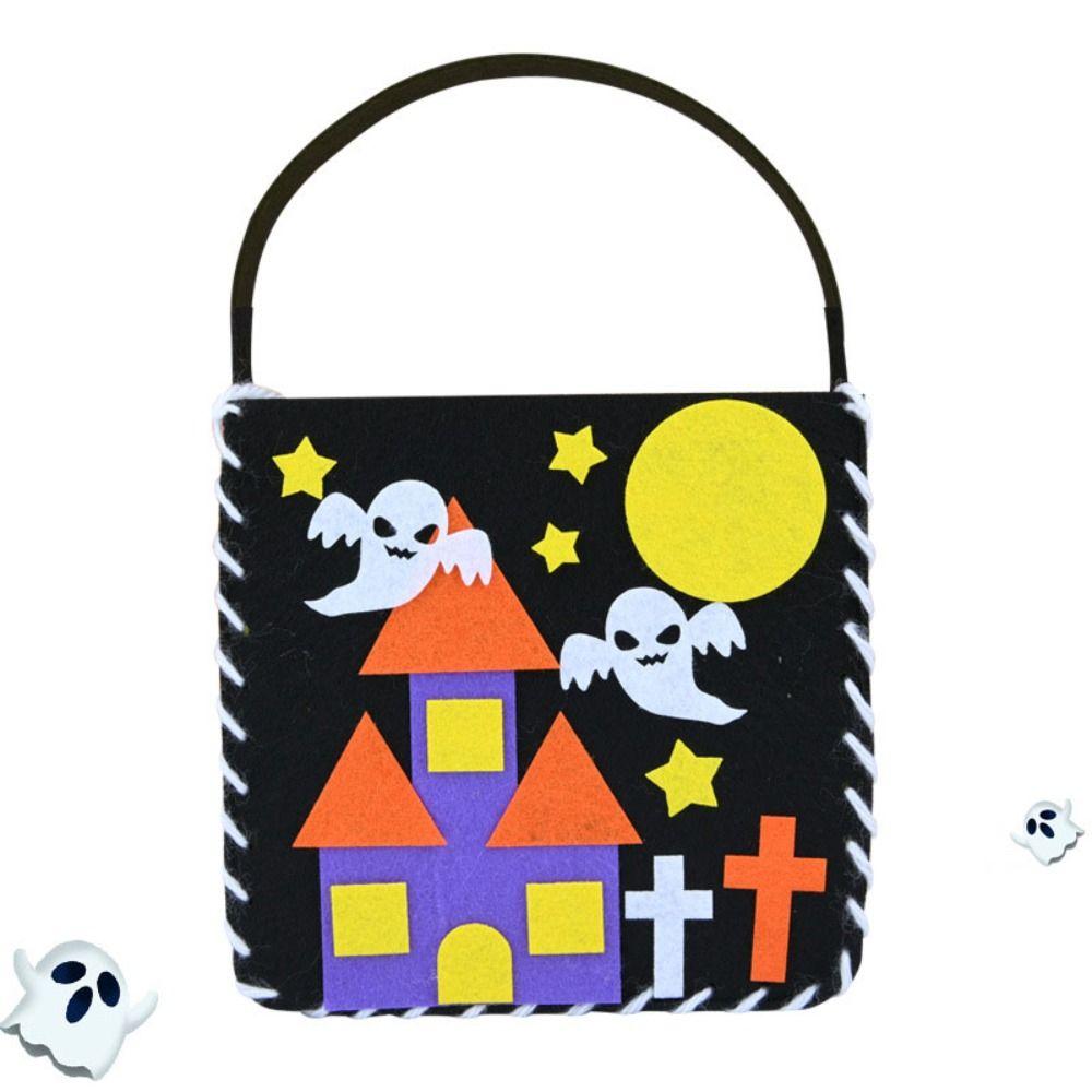 Pumpkin Bag DIY Halloween Candy Bag Trick Or Treat Pumpkin Handbag Kindergarten