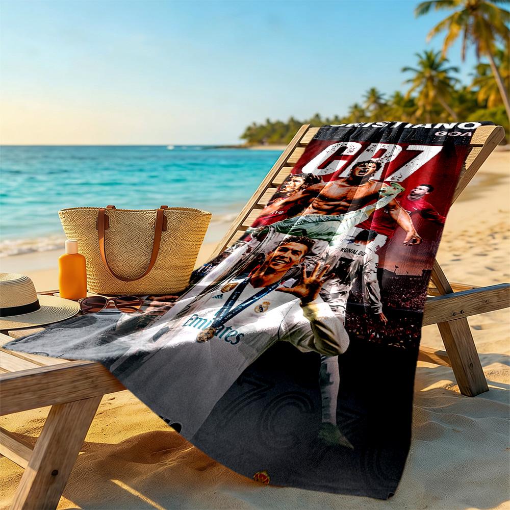 Cristiano Ronaldo Beach Towel Soft Durable Quick-Dry Comfortable Lightweight Perfect for Traveling Yoga Camping and Swimming