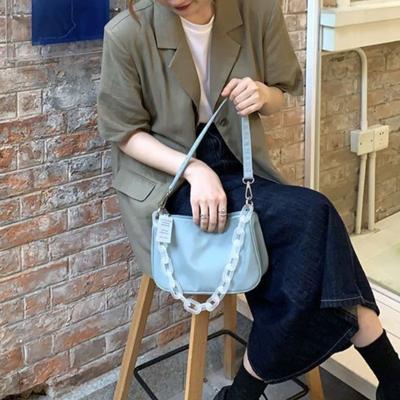 Сумка Harajuku Blue Underarm Bag Кошелек Женская Горячая Девушка Нейлон Шикарные Повседневные Сумки Через Плечо Женская Ретро Летняя Сумка Новая