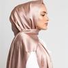 Simple Bright Satin Hijab Elegant Solid Color Chiffon Shawl Elegant Casual Outdoor Sunscreen Head Wrap