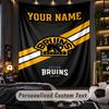 TapestryBoston Bruins Custom Name Text Personalized Wall Hanging Tapestry Home Wall Decor