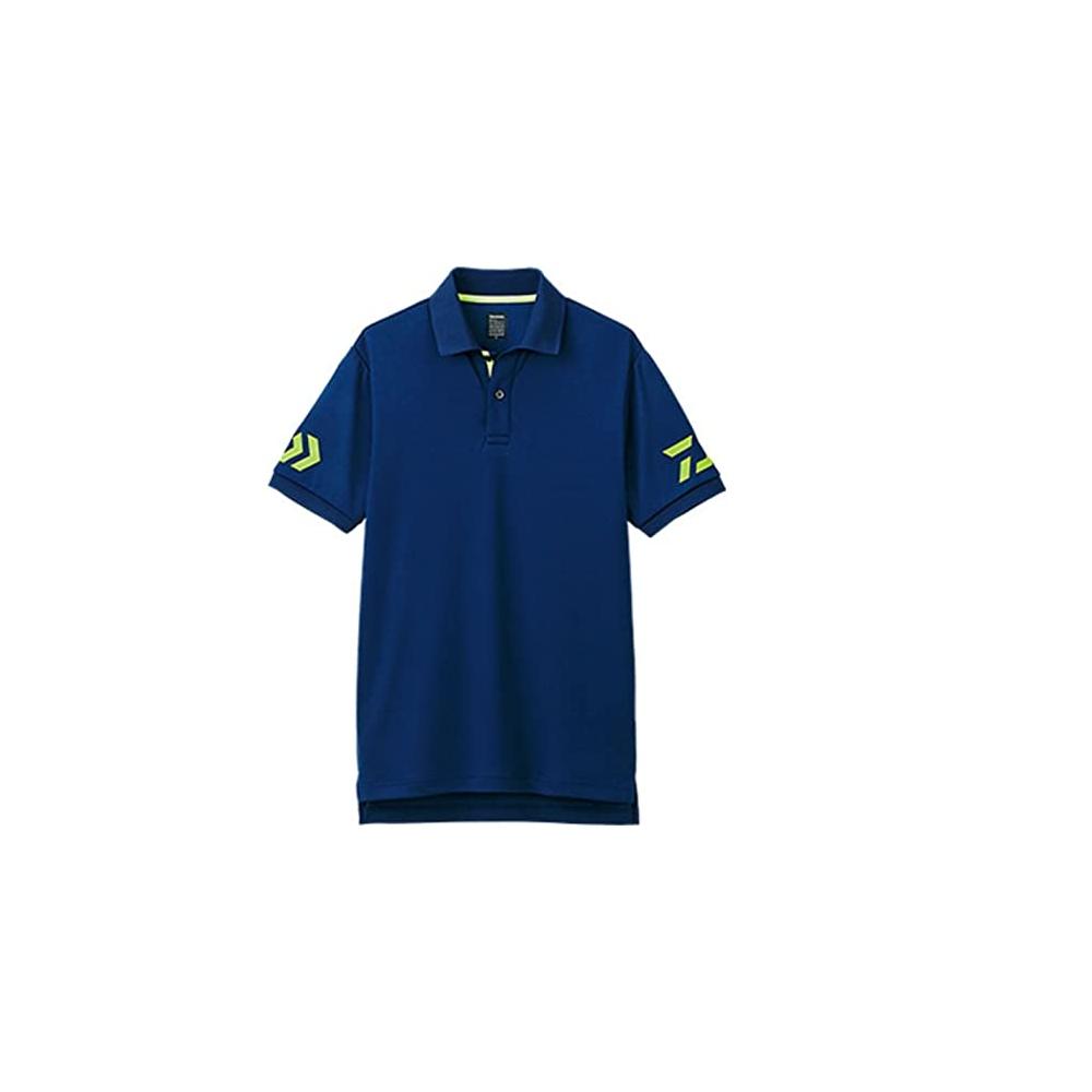 Daiwa Рубашка для рыбалки с коротким рукавом, рубашка поло De 7906 Navy X Sulfur Spring Xl