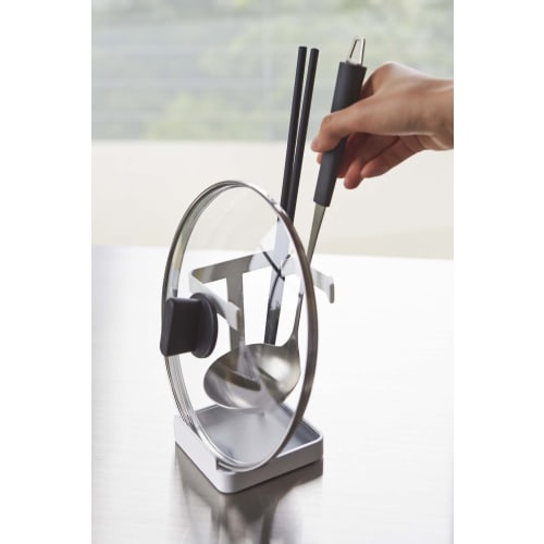 Yamazaki Ladle & Pot Lid Stand Plate, White, 2800