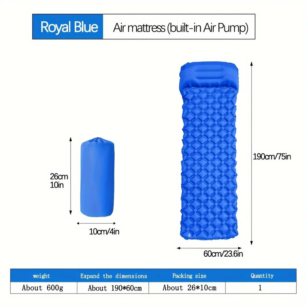 Надувной матрас для кемпинга на открытом воздухе, сверхлегкий коврик для путешествий на воздушной подушке с подголовником для походов