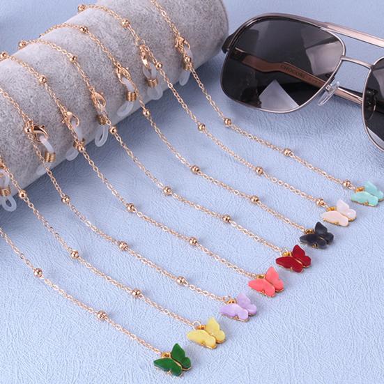 Eyewear Chain Nice-looking Simple Style Lightweight Eyeglass Chain Lady Glasses Lanyard with Butterfly Decor Glasses Chain Daily Wear
