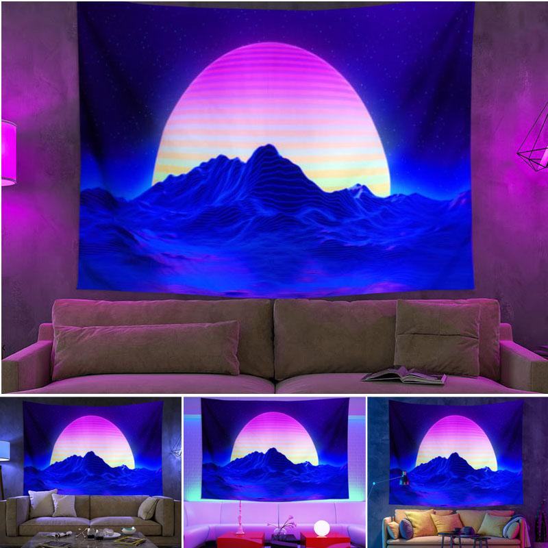 UV Fluorescent Tapestry Print Wall Hanging Art Home Decor