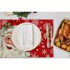 4/6pcs Set of Winter Snowflake And Santa Claus Patterned Placemats, Seasonal Everyday Holiday Decorations Suitable for Home Kitchen Dining Room