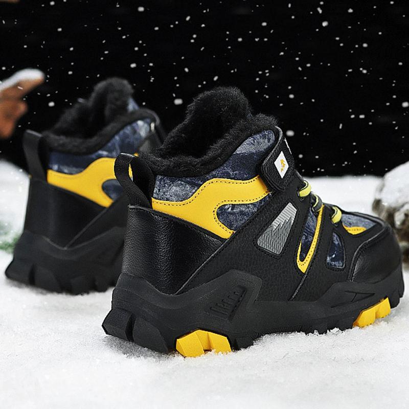 Winter Children's Basketball Sneakers Boys Cotton Shoes Fluffy Wolf Teeth Non-slip Warm Sports Shoes