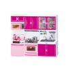 Simulation Kitchen Cabinets Set Children Pretend Play Cooking Tools Mini Dolls Tableware Suits