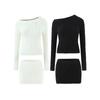 Za Export New Arrival Women's Clothing ZR Fashion Style Fashion Solid Color Slim Fit Knit Cable-Knit Sweater Skirt Suit