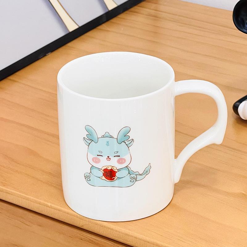 Парная кружка с крышкой и ложкой, чашка для воды, подарок, сувенир, открытая милая чашка для девочек, высококачественная керамическая кружка