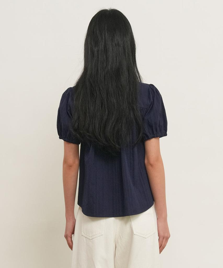 GENERALIDEA Round Collar Puff Blouse [Navy] / Gf2Lsh521