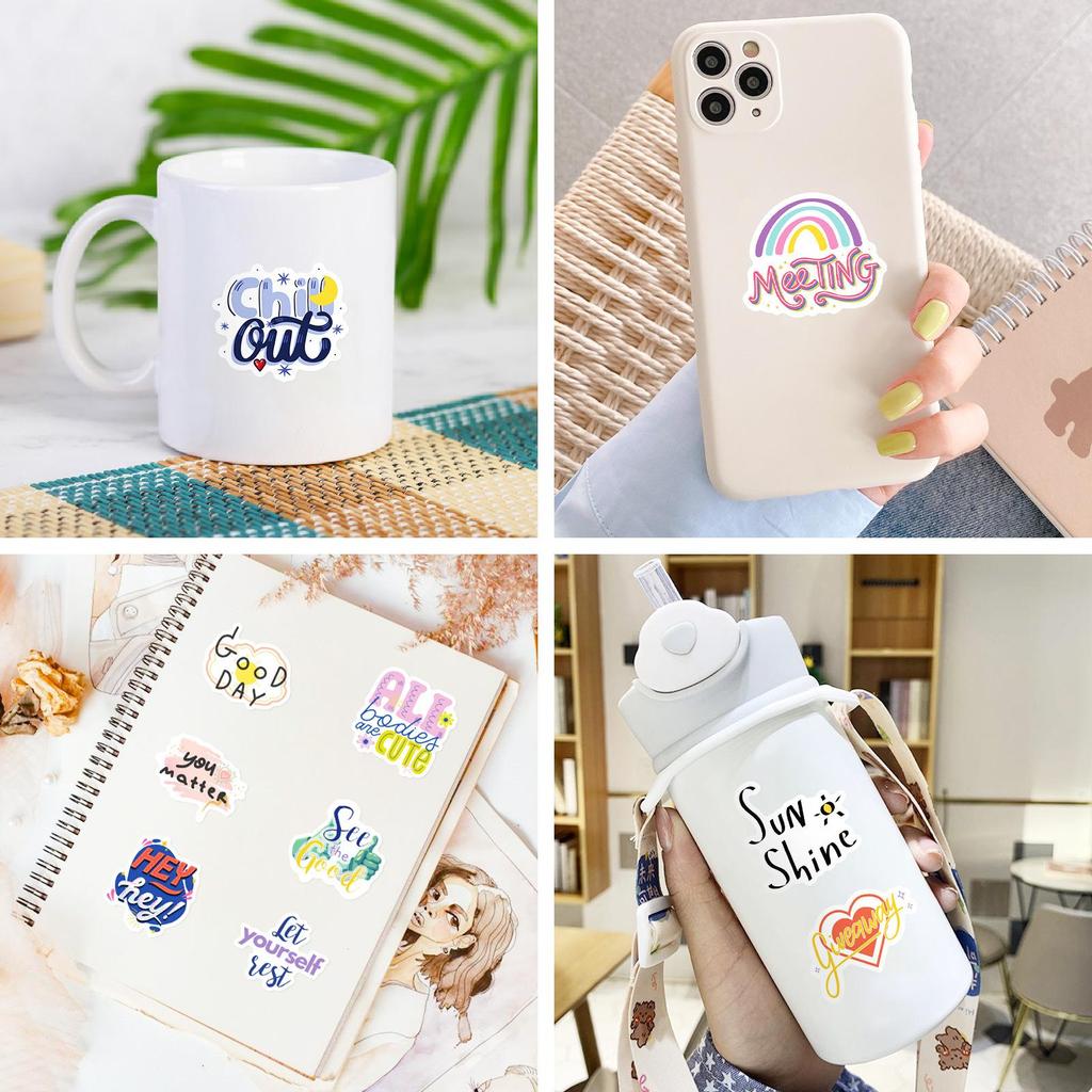 50Pcs Motivational Stickers for Adults Women Teens,Vinyl Waterproof Positive Inspiring Sticker for Laptop Words Phone Case