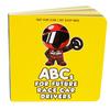 Children ABC Book for Future Race Car Driver Smooth Thick Paper Clear Cartoon Print Car-themed Early Education Drag Racer Childhood Alphabet Toddler