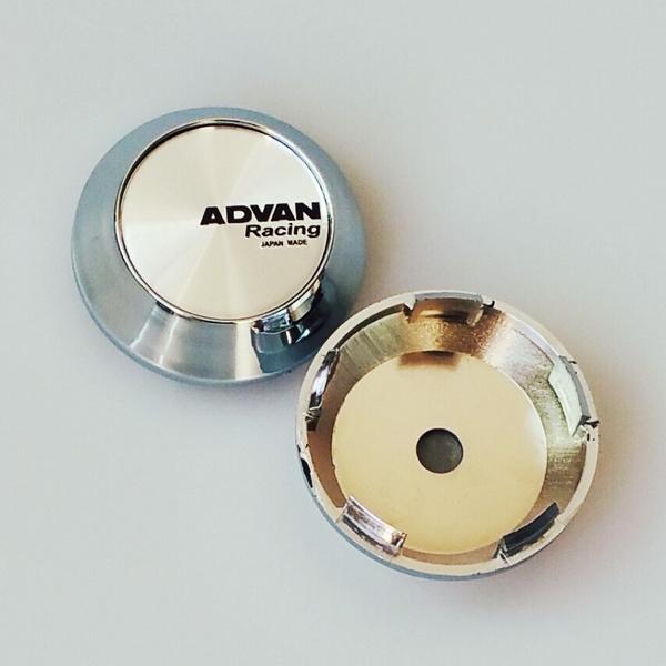 Car Styling 4 X 65mm Chrome Japan ADVAN Racing Wheel Center Emblem Badge Caps Hub Cap Wheel Covers Auto Accessories