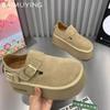 Замшевая женская обувь на платформе, дизайнерская повседневная обувь на плоской подошве, осенняя обувь с пряжкой, новый бренд 2024 года, тренд, комфорт для ходьбы, Zapatillas Lady