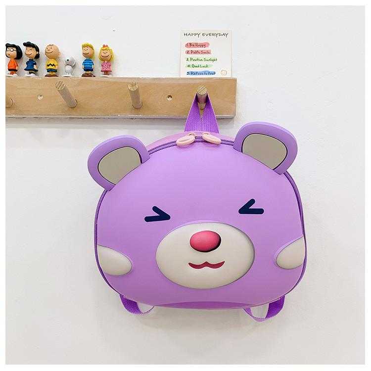 Stylish And Comfortable Kids Backpack In Lavender And Pink With Bear Design
