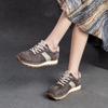 GKTINOO Lace-up Women's Flat Shoes Genuine Leather Sneakers Mixed Colors 2025 New Handmade Comfortable Retro Platform Sneakers