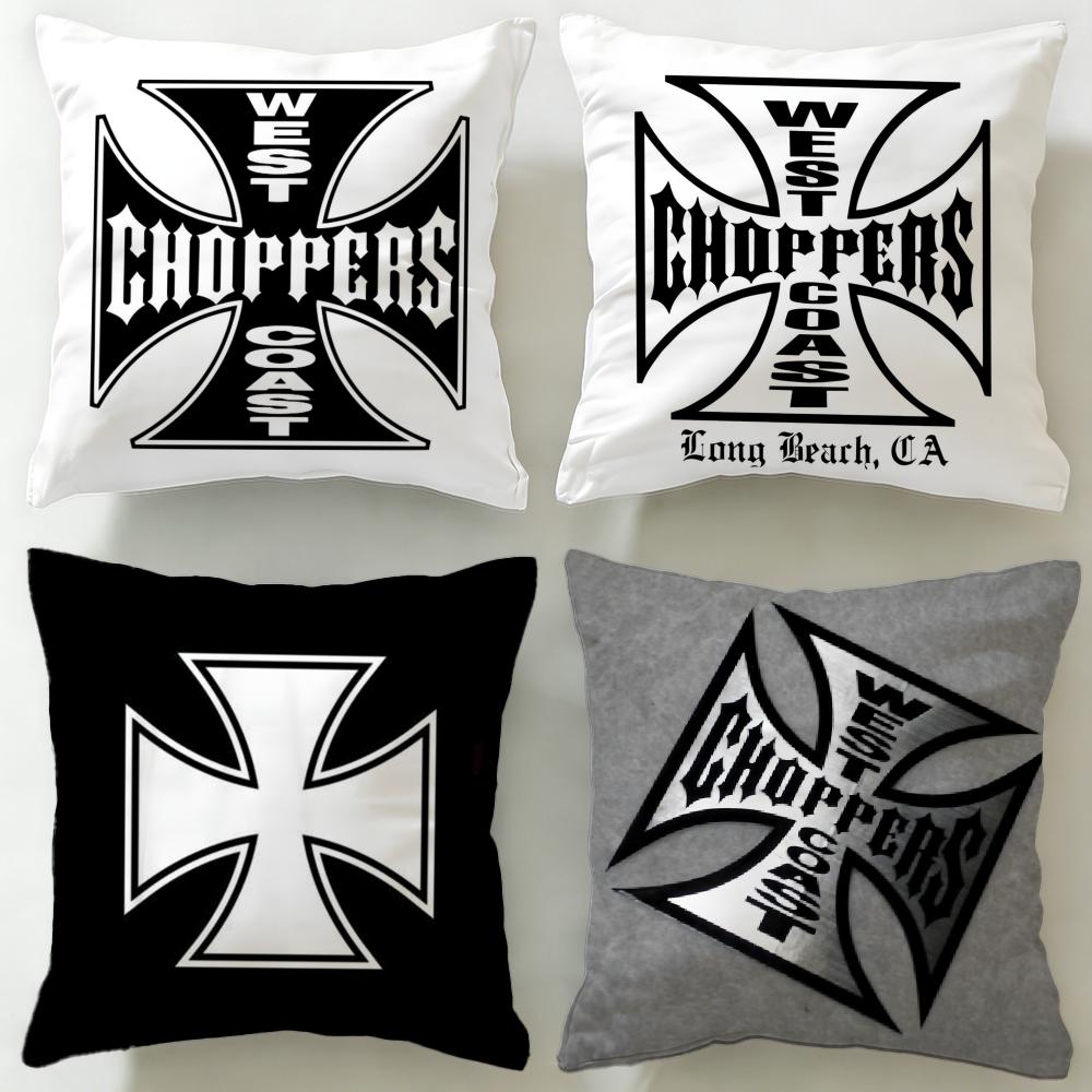 Stylish Wwcc West Coast Choppersiou Cushion Cover Soft EasyWash Pillow Case Versatile for Couch Bed Travel and Office