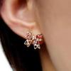 1 Pair Women's Colorful Rhinestone Bowknot Bow Ear Studs Earrings Charm Fashion Jewelry Accessories Luxury Korean Style