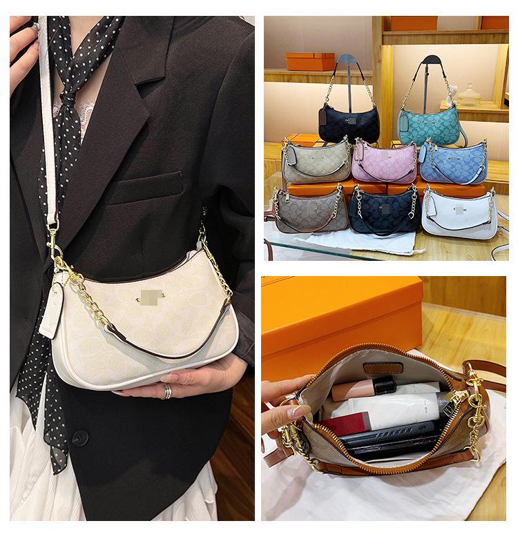 Женская классическая универсальная сумка-кроссбоди в форме полумесяца с принтом в виде цепи