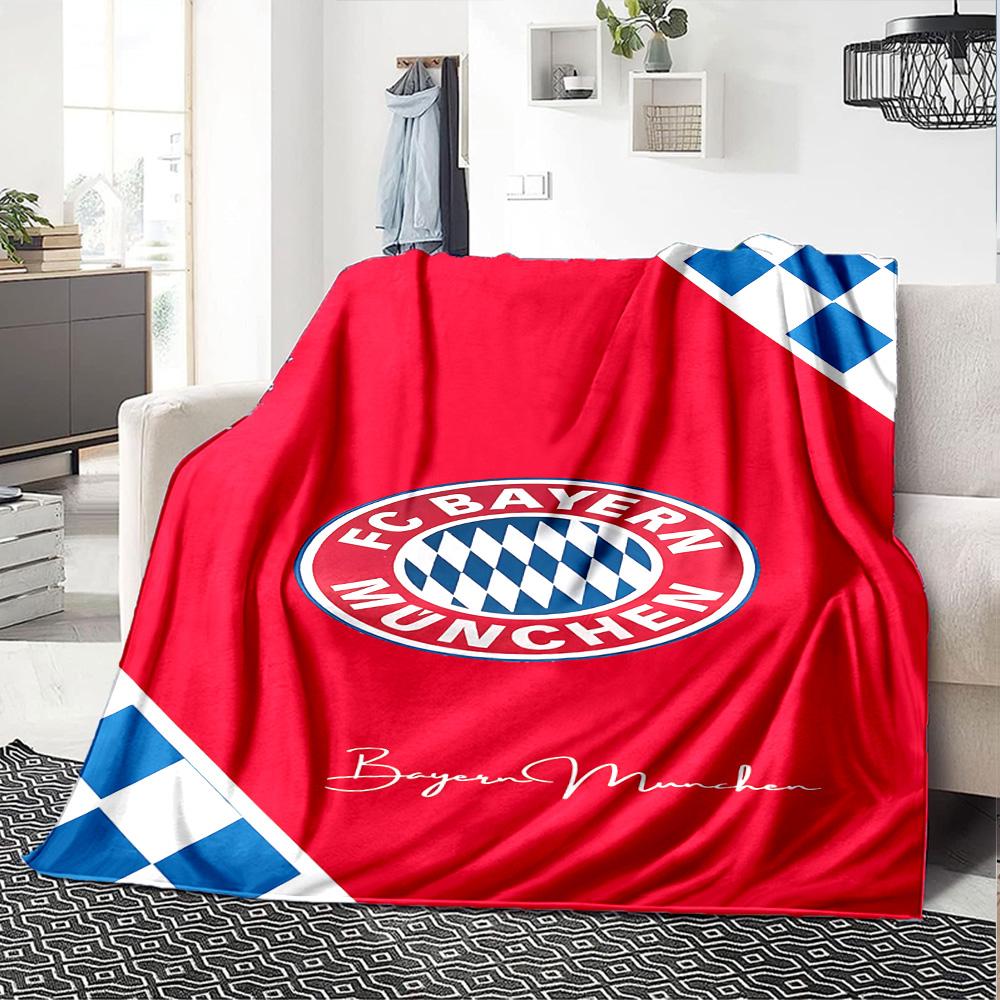 Bayern Munich Emblem Blanket Soft Warm Cozy Suitable for Office Bedding Couch Four Seasons Universal Playful Design Gift for Travel Home Birthdays