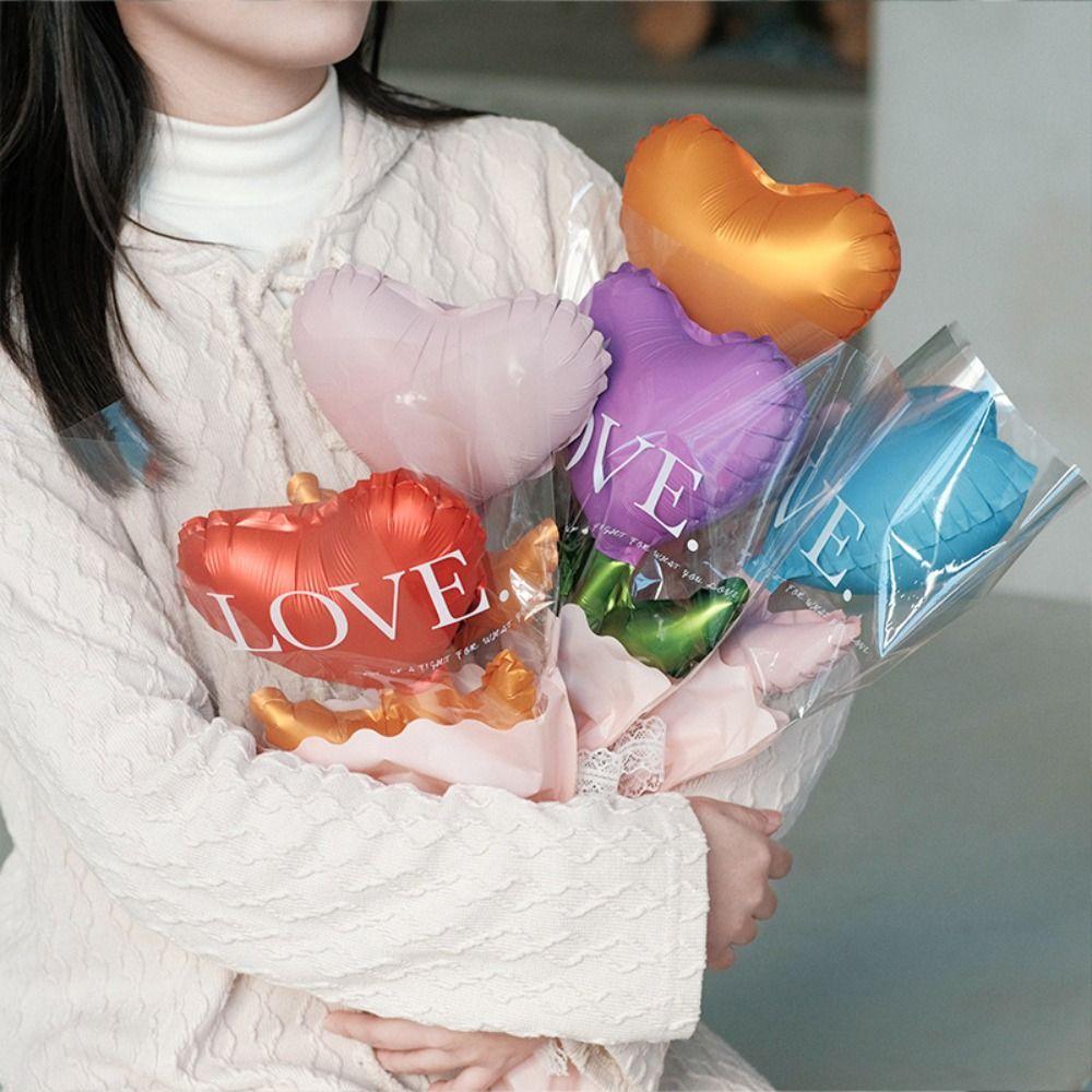 10pcs Colorful Love Heart Rose Balloon Thickened Flower Balloons  Baby Shower