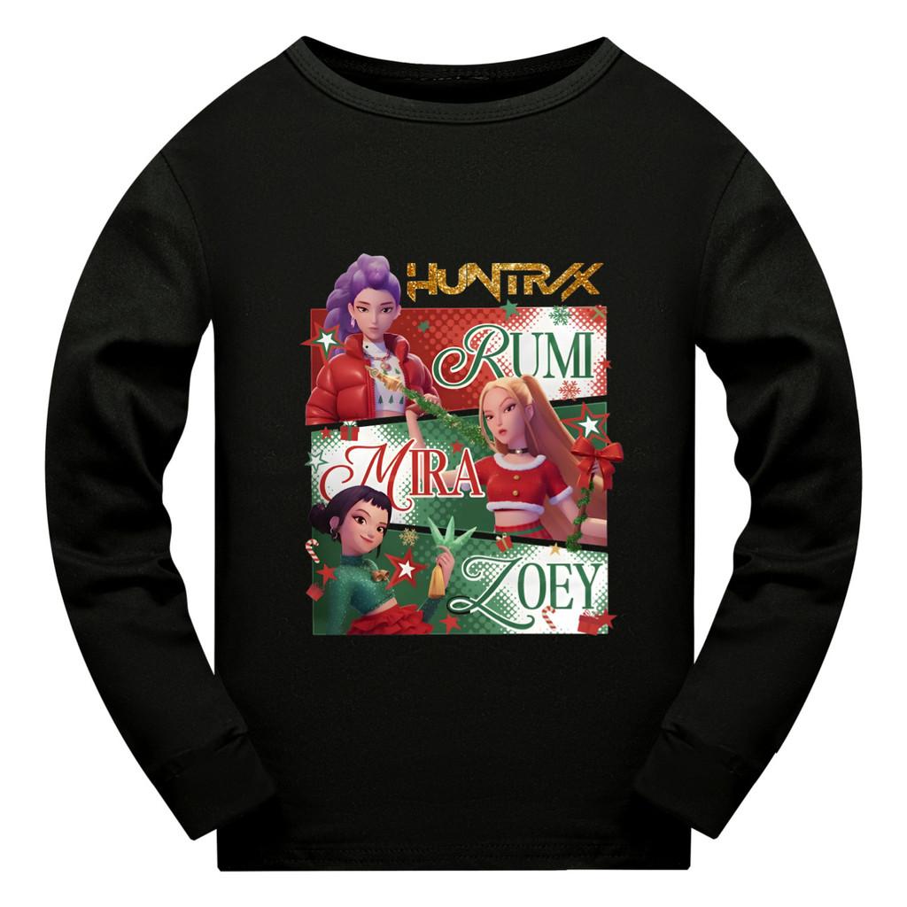 5181 Детская футболка с длинными рукавами с принтом суперзвезды Руми Зои Мира на Рождество и Новый год для девочек