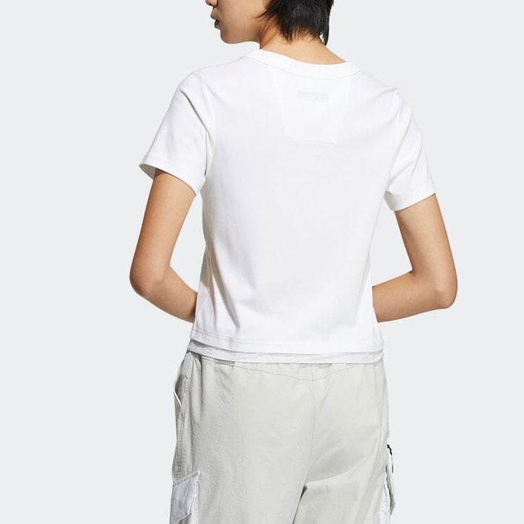 Adidas Originals Trefoil однотонная футболка с короткими рукавами и принтом логотипа, женские топы, белые HS9517