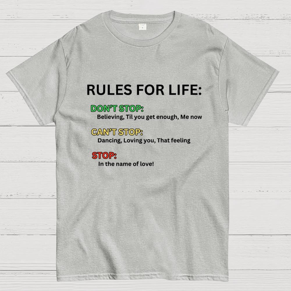 Rules For Life Unisex 100% Cotton Summer Casual Cool Loose T-Shirt