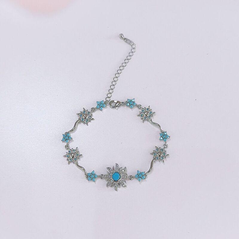 Sunflower Bracelet Women Copper Plated With Zircon Crystals Colorful Floral Design Lightweight Elegant Minimalist Jewelry
