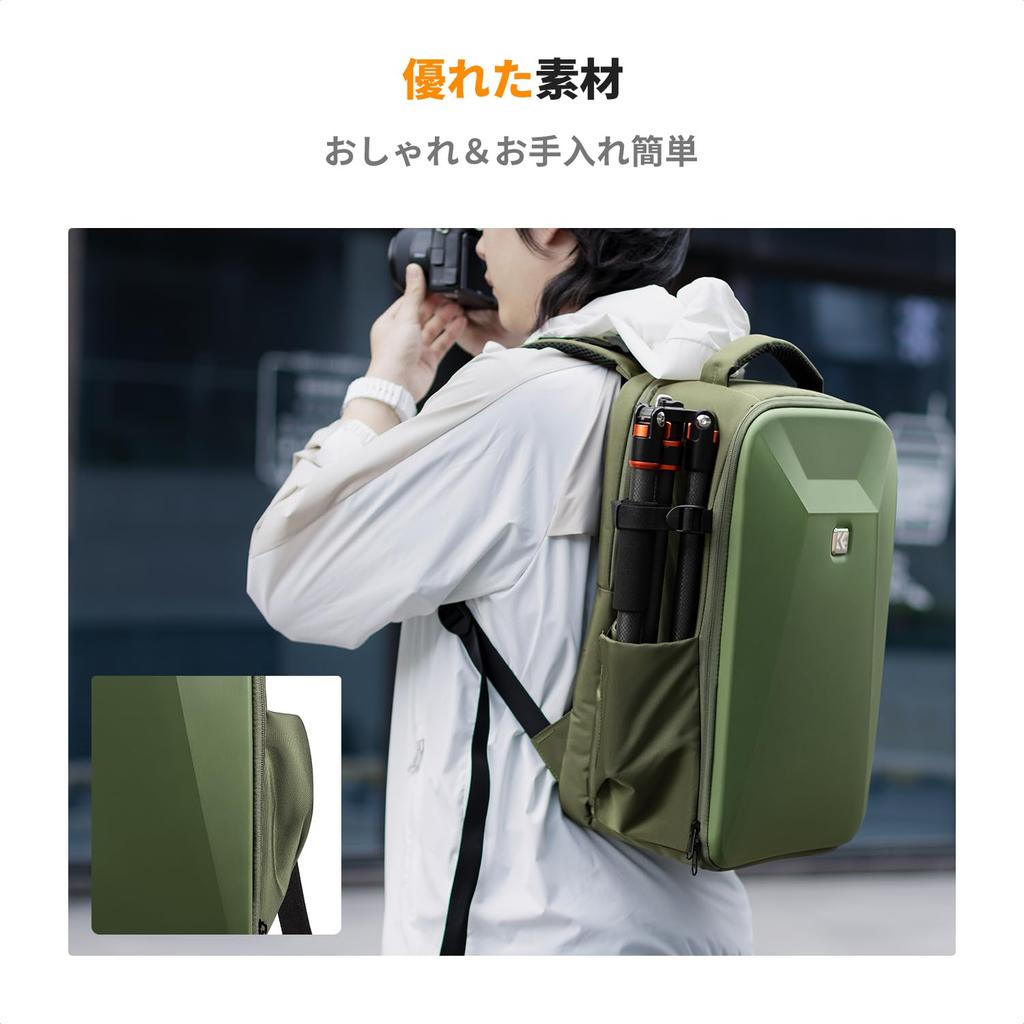 Сумка для фотоаппарата, рюкзак для фотоаппарата, стильный ударопрочный рюкзак из ЭВА, большой емкости, 22 л, 16 дюймов, для хранения ПК, штатива, зеркальной фотокамеры, сумка K&F &