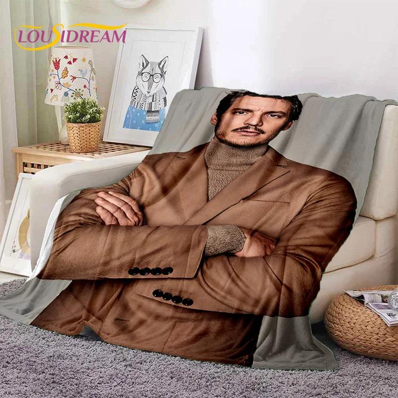 3D Jose Pedro Pascal Actor Star Soft Blankets,Keep Warm Throw Blanket Comfortable Blanket for Picnic Beds Sofa Home Bedroom Gift