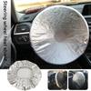 Double-sided Sunscreen Silver Coated Car Steering Wheel Cover Sun Protection Visor Insulation Foldable Sunshade Car