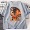 Funny Rock Hyrax Fire Meme Tee Shirt Men Women Stupid T-shirt Ugly Unhinged Tshirt Summer Cotton Opossum Raccoon Tops Oversized