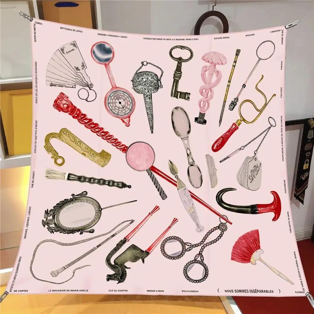 2025 NEW 90cm Design Silk Scarf Luxury Square Scarves Women Decoration Hijab Scarf Foulard Headband Neckerchief Bandana