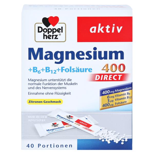 Doppelhertz Magnesium 400+B6+B12+Folic Acid Granules 40 Packets