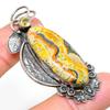 Bumble Bee Jasper, Citrine 925 Sterling Silver Gift Pendant 2.52" D4g92