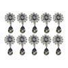 10Pcs Silver Flat Back Rhinestone Alloy Brooch Accessories  Jewelry Accessories
