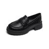 Women Thick-soled Loafers British Style Slip On Shallow Black Casual Oxford Shoes Japanese Jk Uniform Lolita Small Leather Shoes