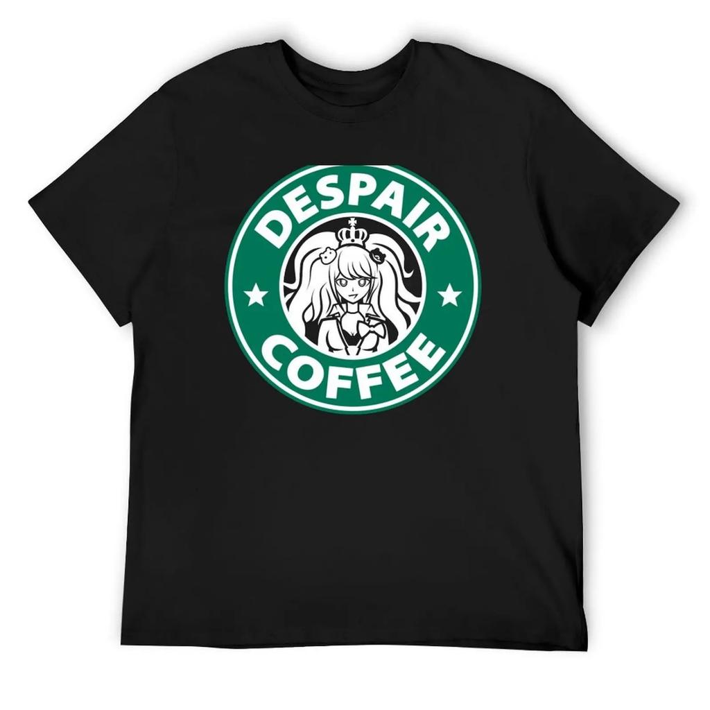 Кофе отчаяния _ Футболка Danganronpa Смешные футболки графические футболки рэпера базовые футболки мужские высокие футболки