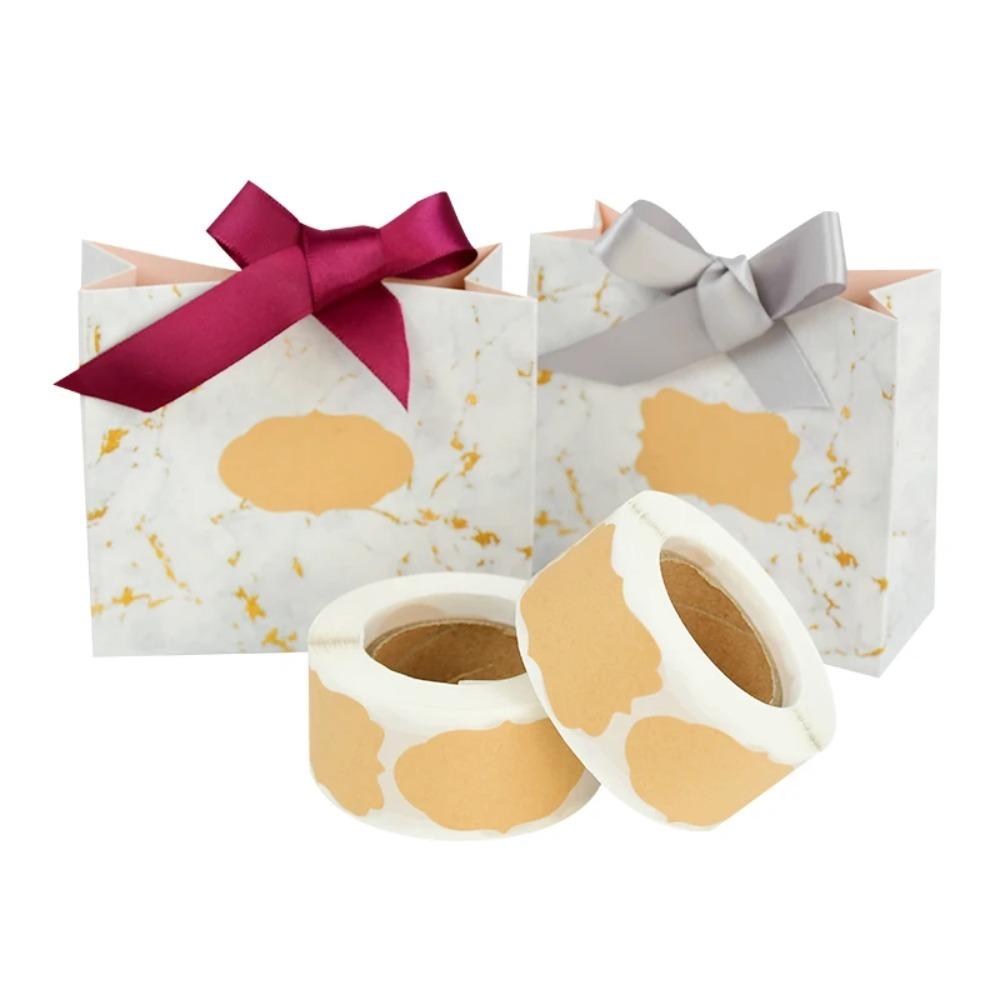 300 шт./рулон Крафт-бумага Наклейка для кухонных бутылок Пустые наклейки для канцелярских товаров Бирки Можно