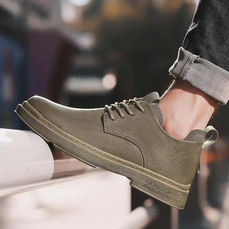 Модная повседневная шнуровка, модная мужская кожаная обувь, обувь с высоким верхом, деловая, уличная, универсальная мужская, взрослая, для вечерней вечеринки, черная обувь