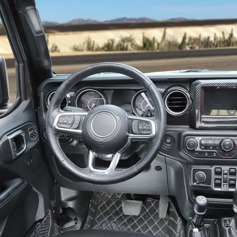 Center Console Panel  Navigation Decoration Cover Sticker For Jeep Wrangler JL For JT Gladiator 2018 Up Car Interior Accessoriess