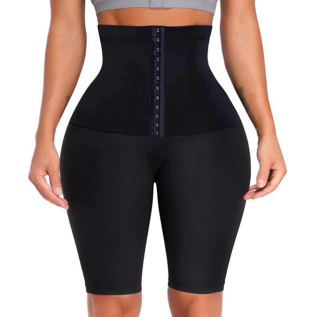 Sauna Sweat Shorts for Women High Waisted Slimming Shorts Workout Shapewear Waist Trainer Body Shaper Thigh Slimmer Pants