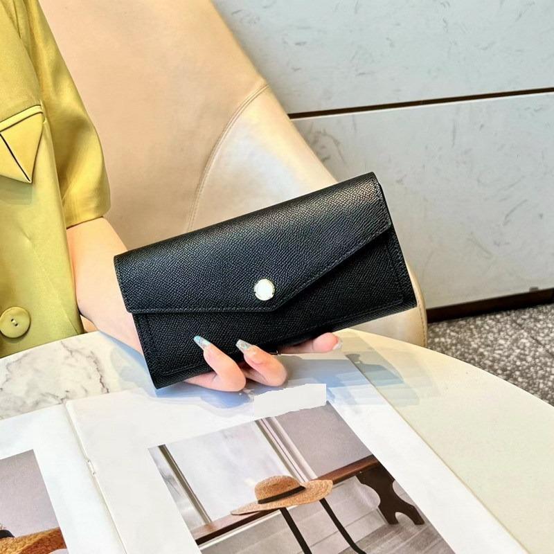 Новый длинный кошелек из воловьей кожи с рисунком пальмы, цветной блок, тройной кошелек из натуральной кожи, цветной кожаный зажим, цветная сумка для карточек