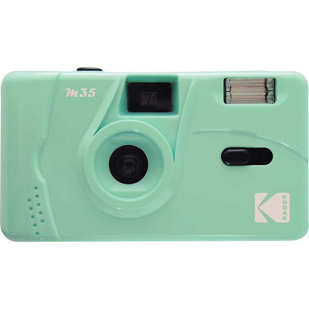 Kodak M35 35mm Film Camera (Mint Green) with Fixed Focus, Reusable, Built-in Flash, and Easy To Use
