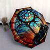 Stained Motorcycle Art Print: Unique Wall Decor for Your HomeUmbrella, Portable 3-Fold Umbrella for Men & Women,Christmas Gift ES153