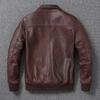 Китайский размер Vintage Red-Browm Flight A2 Мужская натуральная кожаная куртка Light Covered First Layer Cowhed Мужские куртки Осень и зима Пилот кожаная куртка
