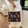 Linen Fashion Tote Bag, Women's Cute Niche Canvas Bag, Cartoon Casual Bento Bag